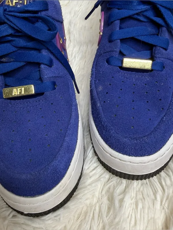 Nike Air Force 1 Sage Low LX Deep Royal Blue Suede Sneakers - Image 4