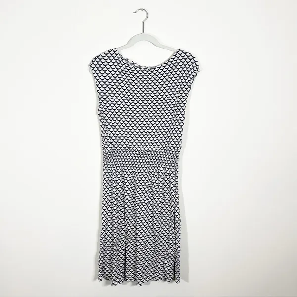 Tory Burch Justina Scallop Print Blouson Dress Large - Image 2