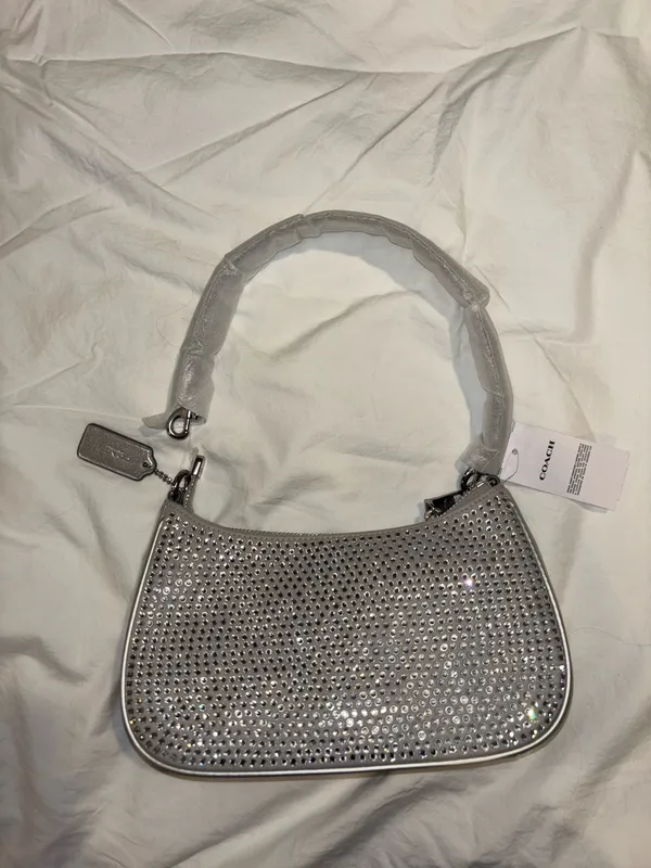 Coach Crystal Teri Shoulder Bag Silver Crossbody (NWT) - Image 4