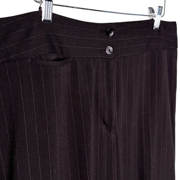 Chico’s Chocolate Brown Stripes Trousers Size 2.5/14 - Image 4