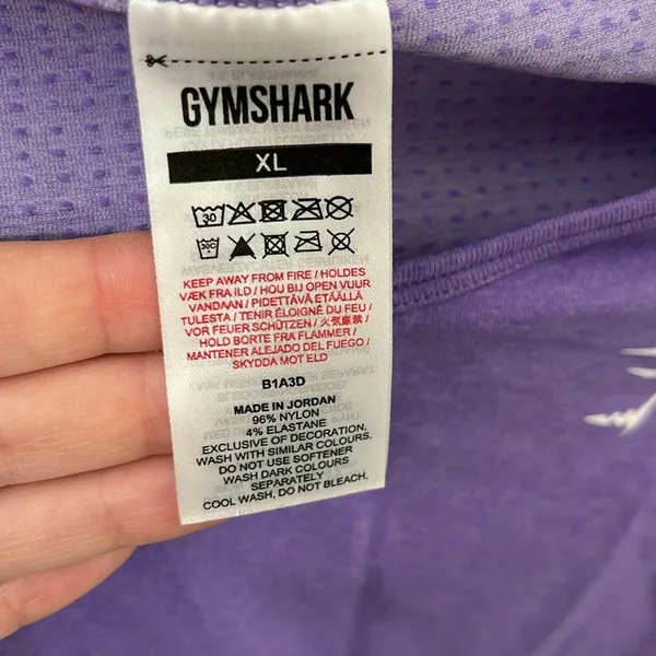 Gymshark Vital Seamless 2.0 Long Sleeve‎ Crop Top Bright Purple Marl size XL - Image 6