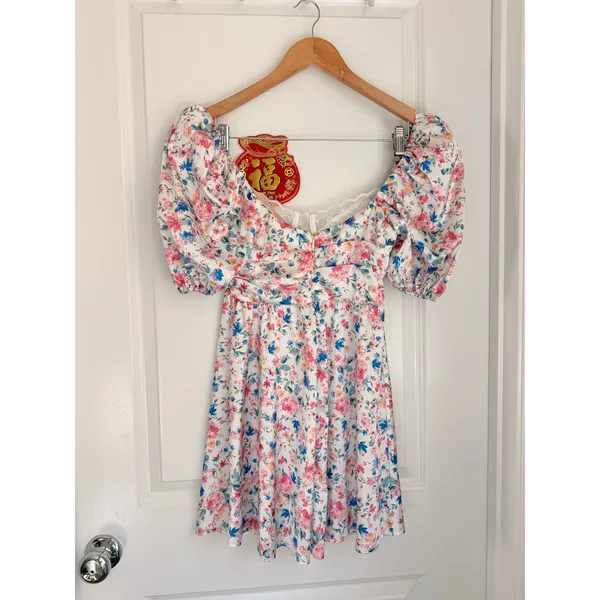 For Love And Lemons Juliet Floral Mini Dress‎ Spring Coquette Summer Size Small - Image 8