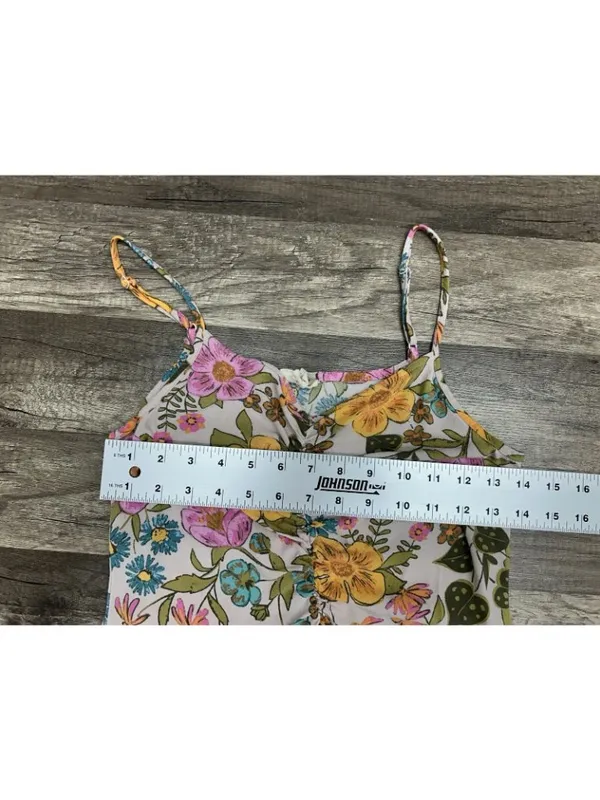 Vtg Floral Slip Dress XS Y2K Retro 70s Inspired Boho Festival Midi Hippie Garden - Image 3