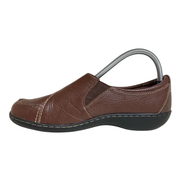 Clarks Ashland Lane Q Redwood Brown Leather Slip-On Comfort Loafers Size 9.5M - Image 15