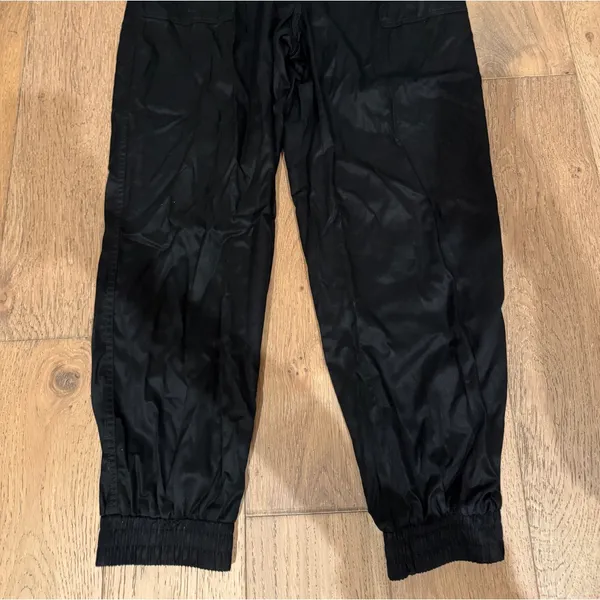 Shiny Black Joggers - Image 2