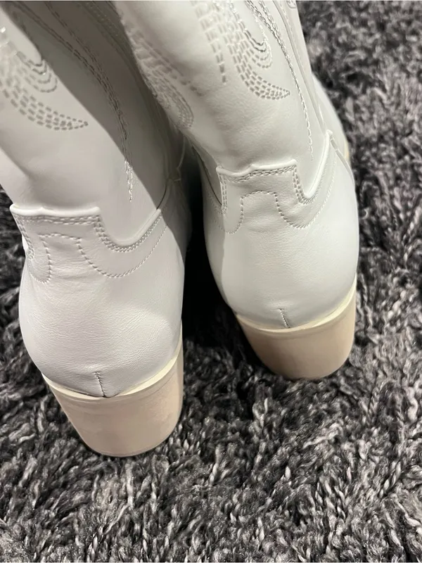 🌸New Iuv White Knee High Cowboy Boots Size 8🌸 - Image 9
