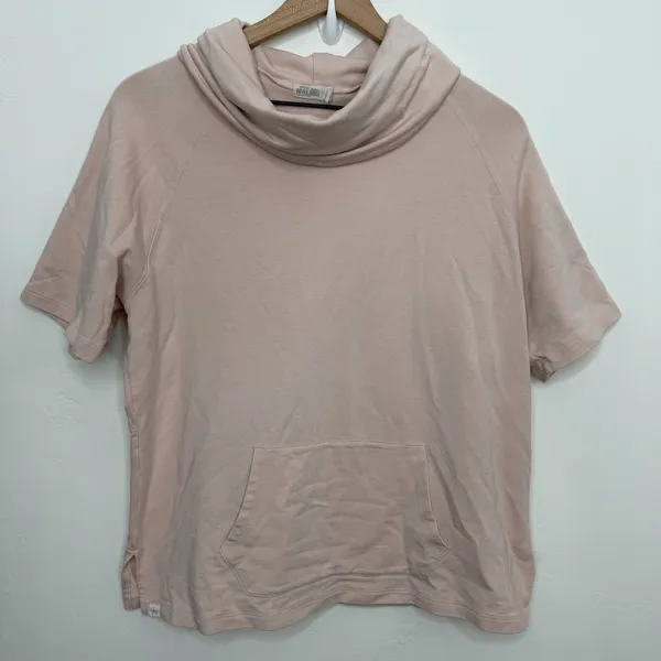 Barefoot Dreams Malibu Luxe Lounge Raglan Pullover & Wide Leg Pants Shell Pink L - Image 3