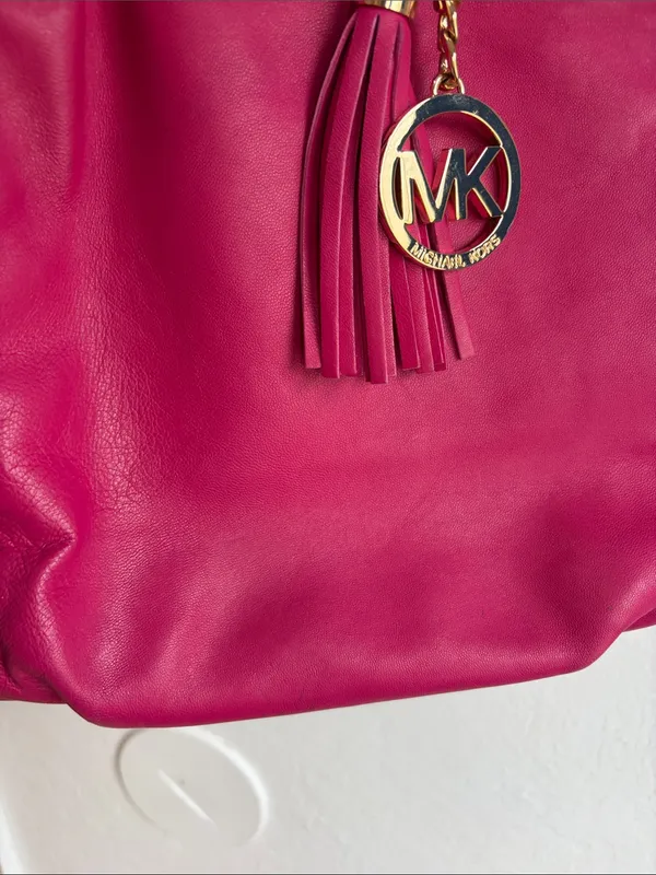 Michael Kors Hot Pink Tassel Tote Bag Purse - Image 6