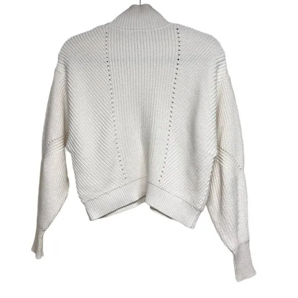 Joie Mock‎ Turtleneck Button Detail Sweater Cream XXS - Image 2