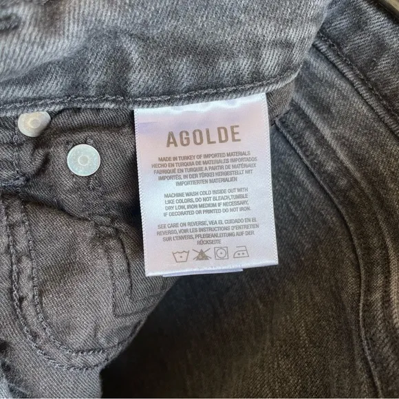 AGOLDE Nico High Rise Slim‎ Jeans in Cassette Distressed Black Wash Size 26 - Image 6