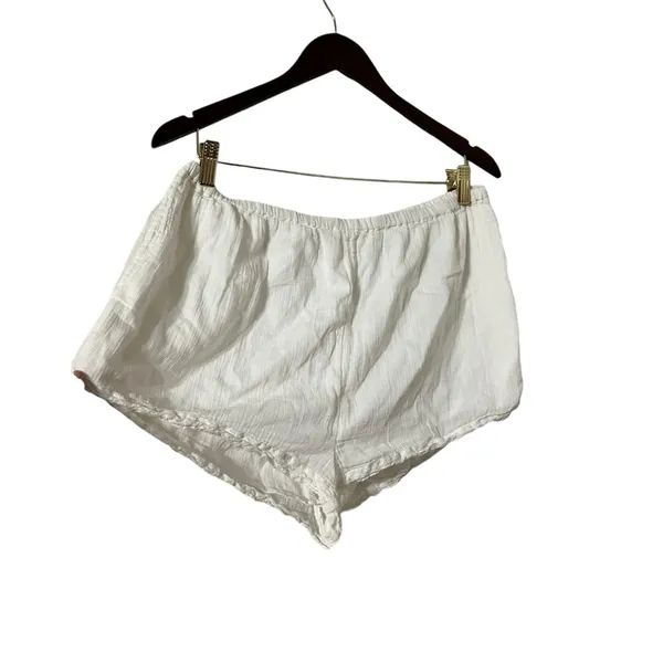 FREE PEOPLE So Breathless White Cotton Lace Gauze Casual Shorts - Image 2