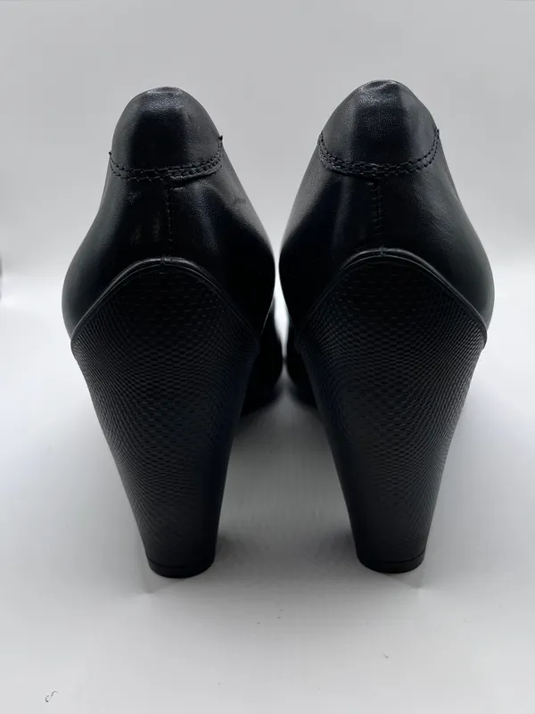 Ecco Shoes Womens Sz 38 US 7-7.5 Sculptured 75 Black Leather Pumps - Image 6
