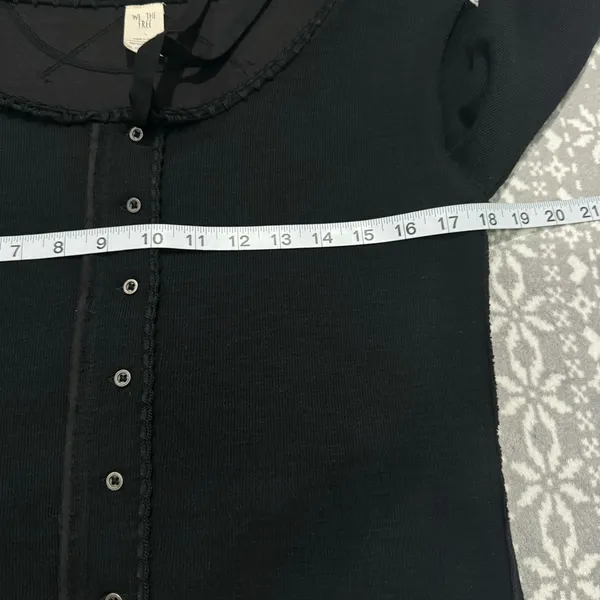 NEW We The Free Free People Cecilia‎ Shirt Black Medium Casual Edgy Grunge - Image 9