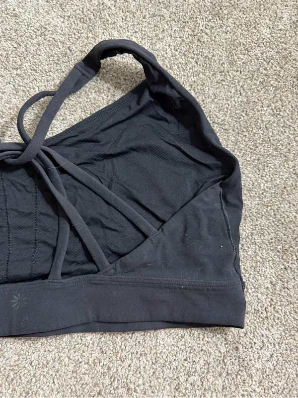 Athleta Strappy Sports Bra in Black Size 1X Athleisure Gym Workout Sporty READ - Image 5