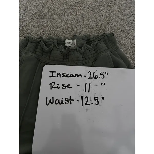 Abercrombie Fitch Soft A&F Collection Olive Green Jogger Pants Lounge‎ XS Ruffle - Image 4