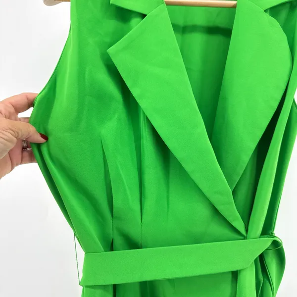 Amanda Uprichard Wintour Wrap Dress in Grass‎ Sleeveless Belted Size Small Mini - Image 7