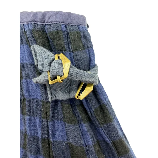 Vtg 1990s Free People Pleated Tartan Skirt 10 Grunge Whimsigoth Buckle Coquette - Image 3