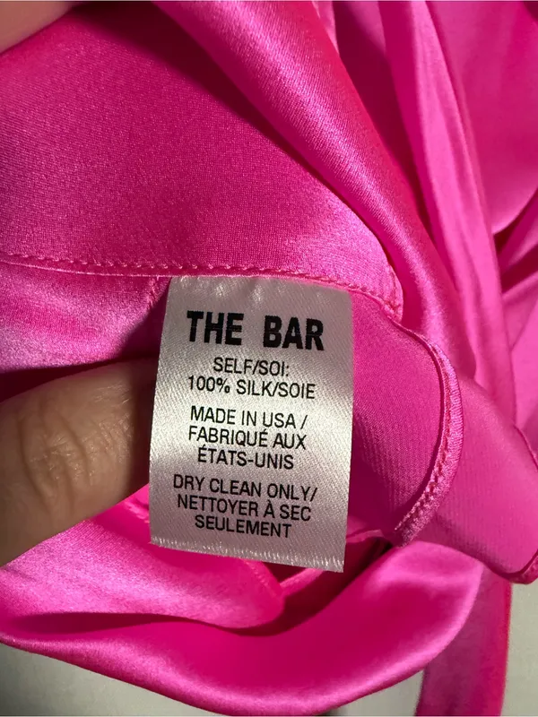 The Bar Asher Silk Backless Top in Bubblegum Hot Pink Size Medium - Image 8