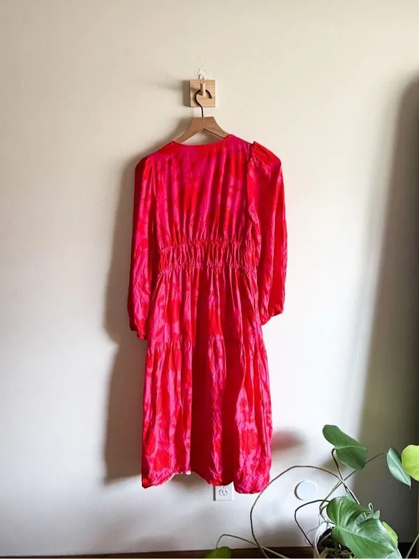 Kate Spade x Target Linen Blend Floral Print Long Sleeve Dress Size XS - Image 4