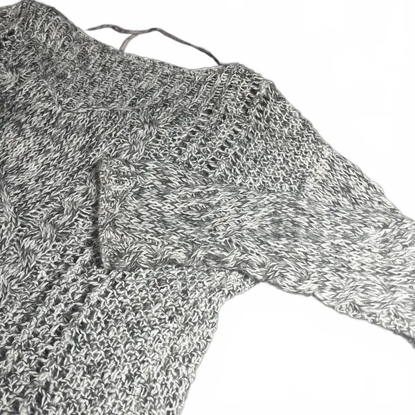 Free People Womans Small $95 Cable Knit Sweater Gray pegasus west end Pullover - Image 6