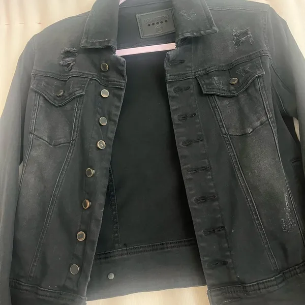 Blank NYC Black Cropped Jean Jacket - Image 7