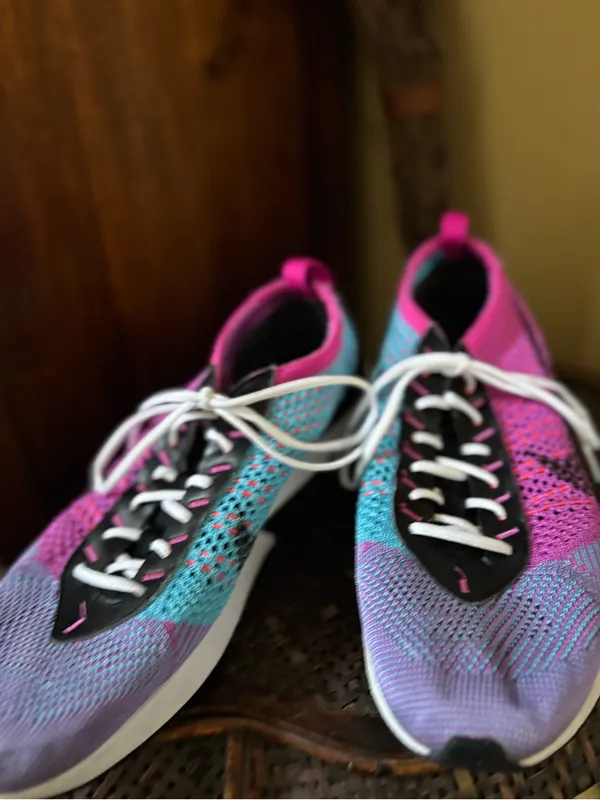 Nike Women’s Pink, Purple & Teal Knit Running Sneakers - Image 5