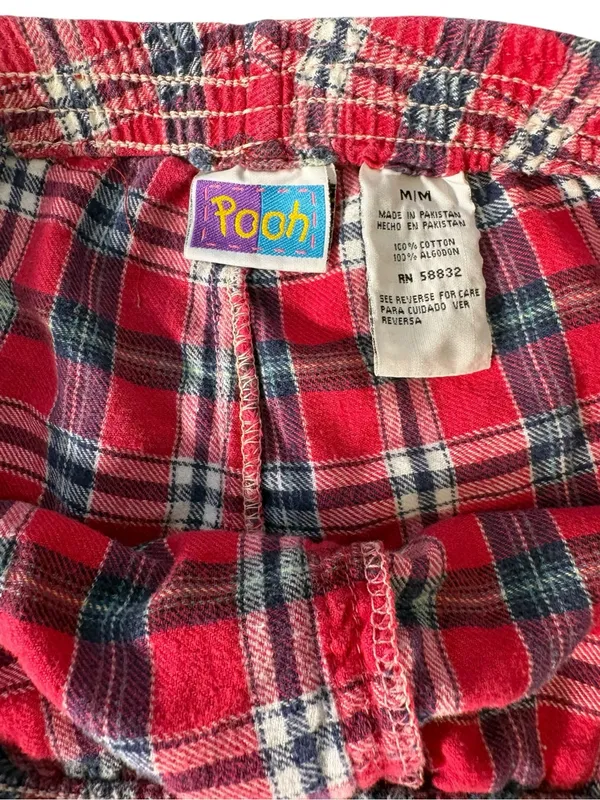Vintage 90s Disney Winnie the Pooh Tigger Plaid Pajama Shorts Women’s M Y2K - Image 8