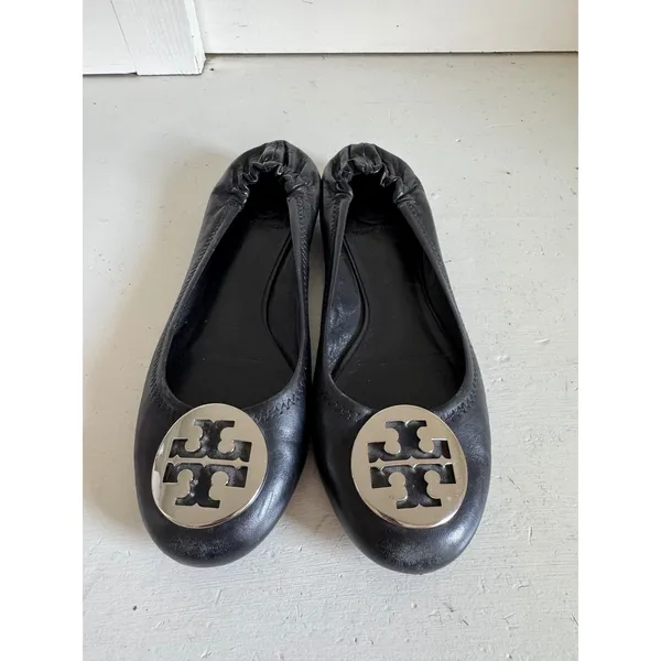 Tory Burch Reva‎ black ballet flats size 7M. Lightly worn - Image 3