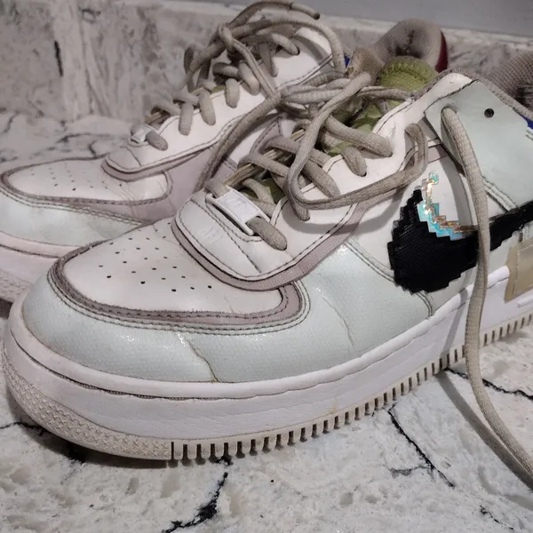Nike Women’s Air Force 1 Shadow Pixel Swoosh Barely Green and White Shoes sz 10 - Image 8