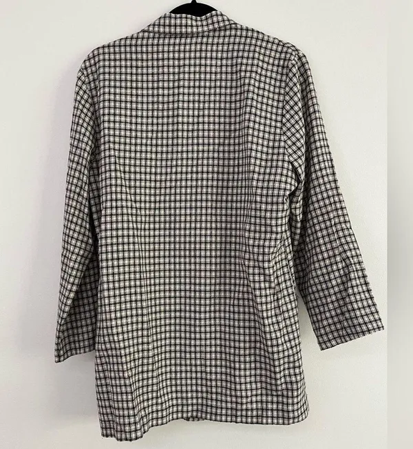 Vintage Willow Bay Plaid Lightweight Blazer Jacket Size M - Image 4