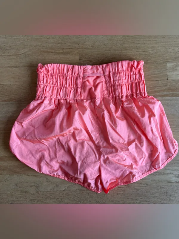 FP Movement by Free People Coral Pink Smocked Waist Athletic Shorts - Image 2
