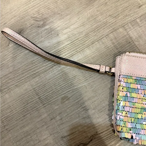 Juicy Couture‎ Y2K Pastel Rainbow Sequin Pouch / Wristlet - HTF - Image 2
