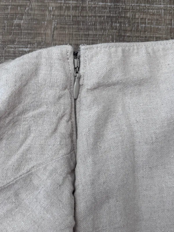Abercrombie & Fitch Knotted Linen Mini Skirt Beige L Minimalist Coastal Neutral - Image 12