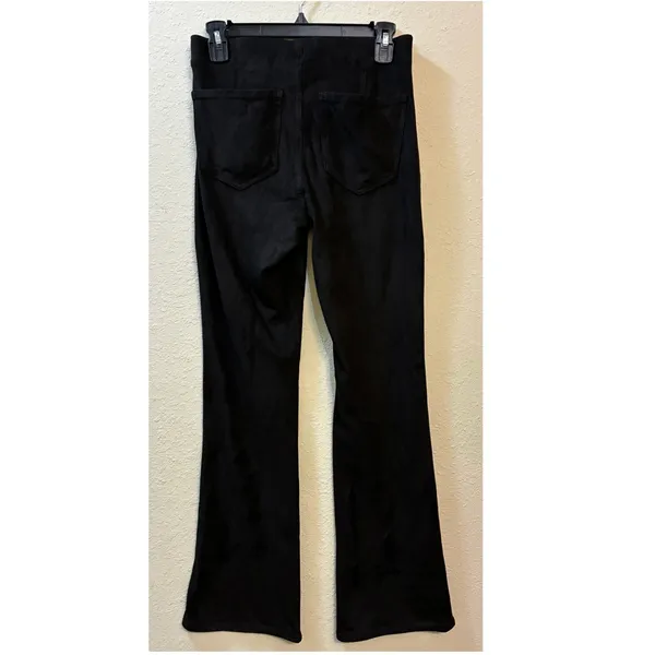 American Eagle Faux Suede Pants Stretch Black Straight Leg Size Small - Image 6