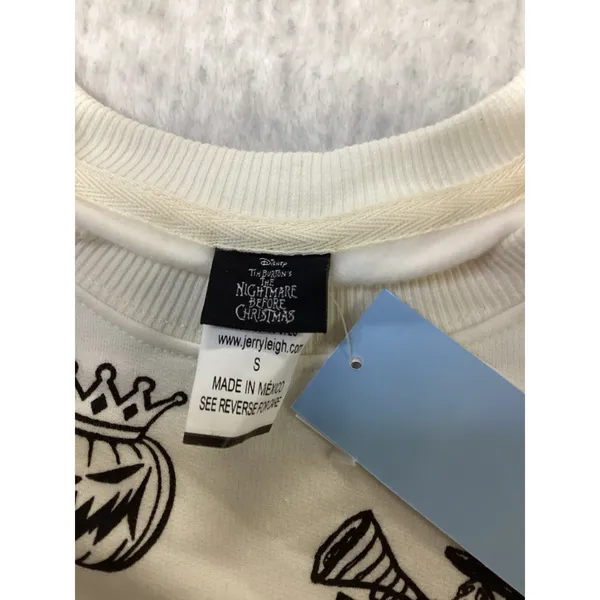 Disney Nightmare Before Christmas Sweatshirt Jack Skellington White Small‎ NWT - Image 2