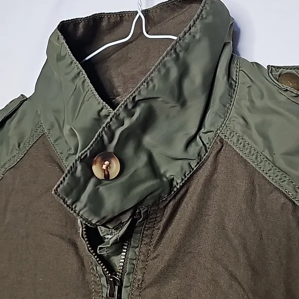Lucky Brand military style army green zip up warm utility jacket sz Medium - Image 6