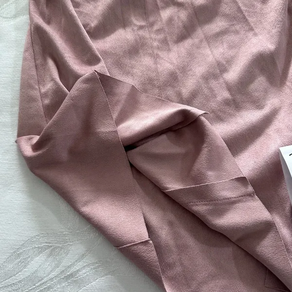 Mote Women's Jacket Size L-XL Soft Faux Suede Drape Pink Dusty‎ Long Sleeve - Image 16