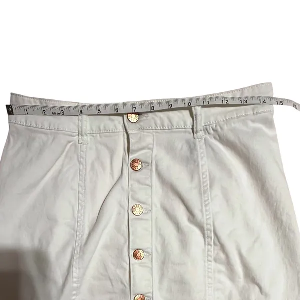 Celebrity Pink Womens White Button Front Denim Mini Skirt‎ Size 7/28 CJS0124028 - Image 6