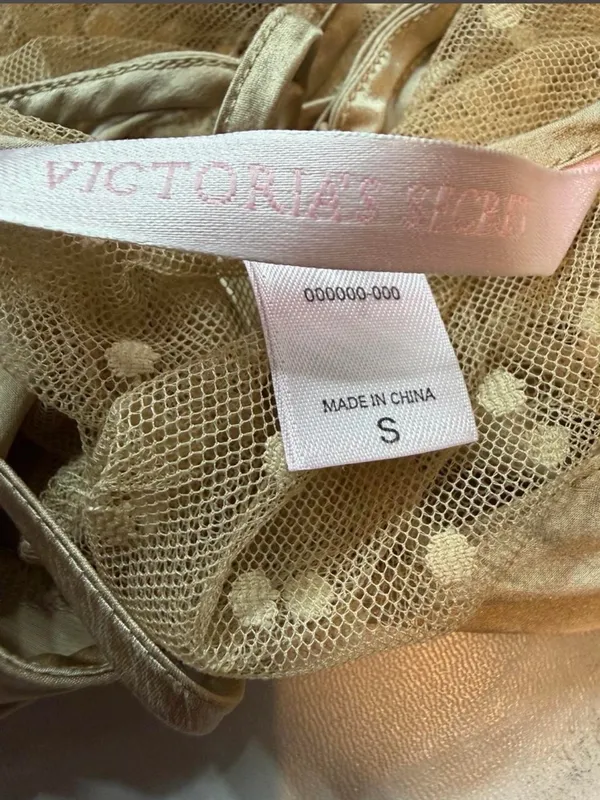 Victoria’s Secret Champagne Satin Sheer Mesh Babydoll Cami Top Size S - Image 6