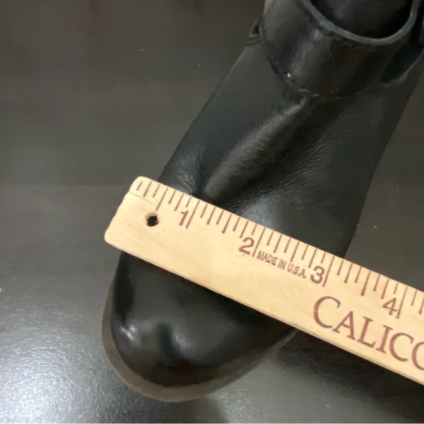 LUCKY BRAND Black Leather Double Buckle Moto Ankle Boots Size 7.5 - Image 8