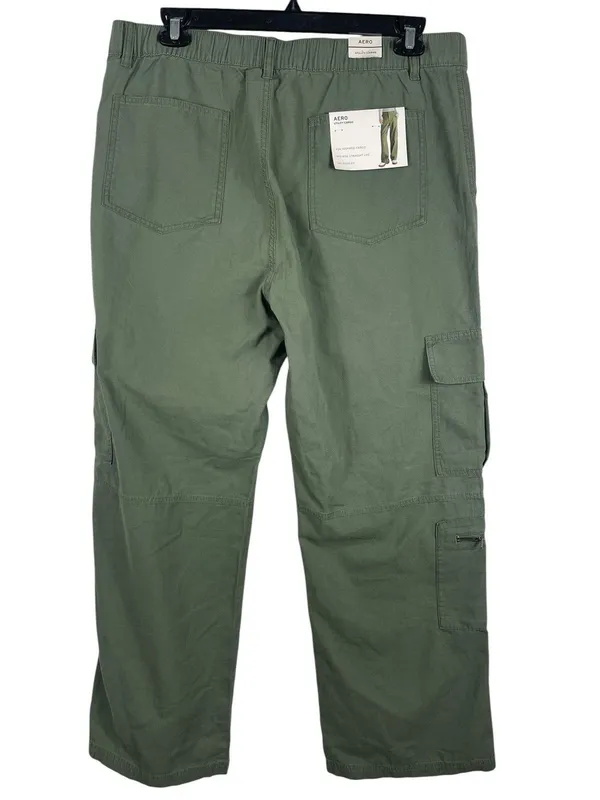 Aeropostale Aero Utility Cargo Pants Women XL Green Y2K Straight Leg Relaxed NWT - Image 5