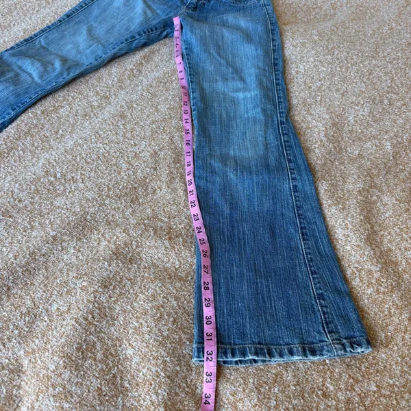 Lee One True Fit Jean Womens 7/8M Blue Bootcut Denim Embroidered Pockets Y2K Vtg - Image 9