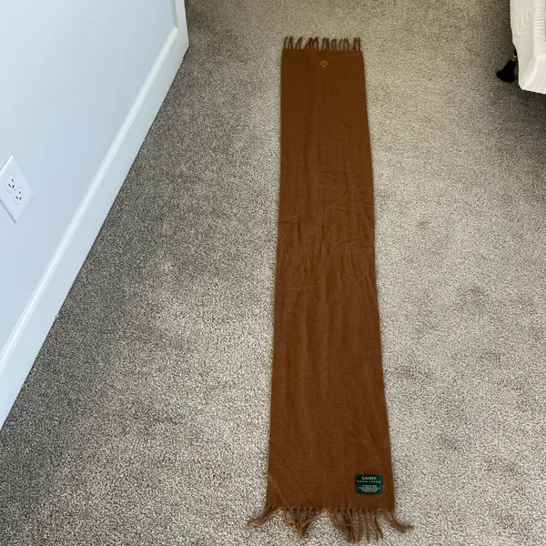 Lauren Tan Wool Blend Crested Scarf - Image 3