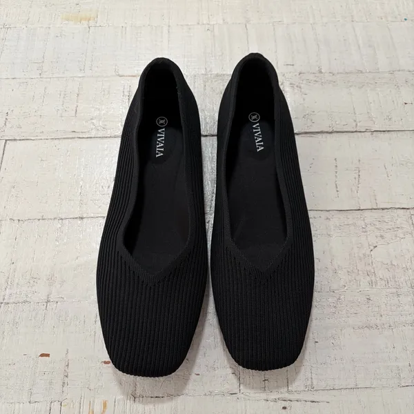 Vivaia Square-Toe V-Cut Flats Margot 2.0 EU size 41 US size 9.5 Black‎ Knit - Image 3