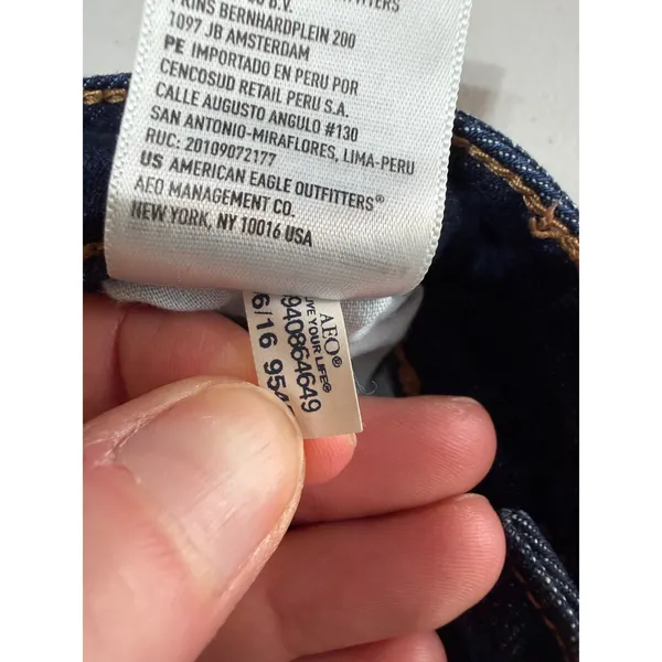 American Eagle Tomgirl Jeans Womens 4 Blue‎ Dark Wash Stretch Denim Casual Indie - Image 5