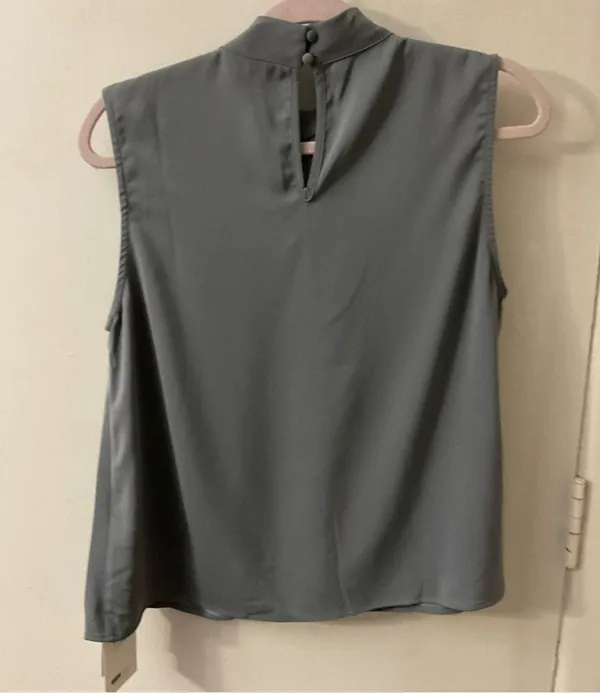 SHEIN MOTF Gray Sleeveless Blouse M NEW Corporate Siren Business Casual Classic - Image 2