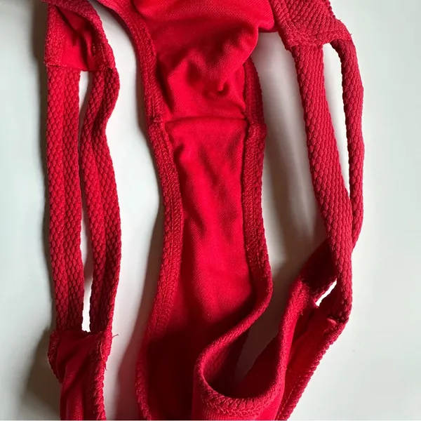 Abercrombie & Fitch Vibrant Red Bikini Bottom Size Small - Image 6