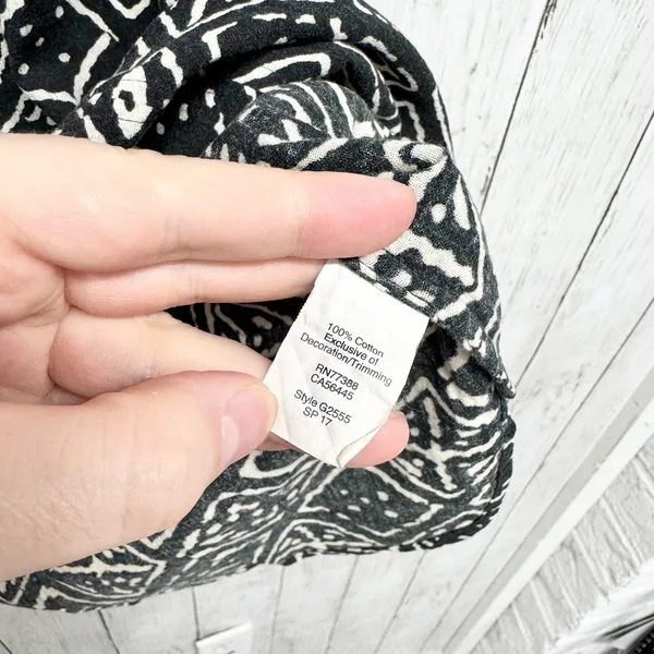 Madewell Shirt Women Size Small Geometric Cutout Front Cap Sleeve Blouse Casual‎ - Image 5