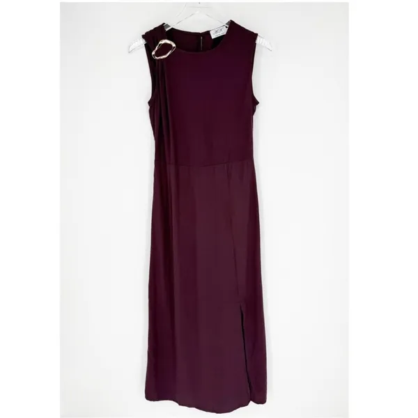 Anna‎ Kay Slit Leg Sleeveless Maxi Dress L Purple Cocktail - Image 2