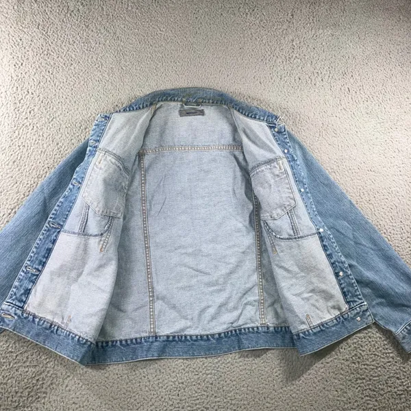 Vintage 90s Montego Denim Jacket Women L Cotton Trucker Blue Medium Wash EU - Image 11